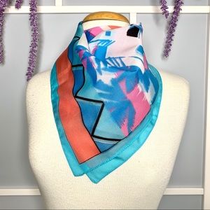 vintage polyester scarf made in italy 90s colors